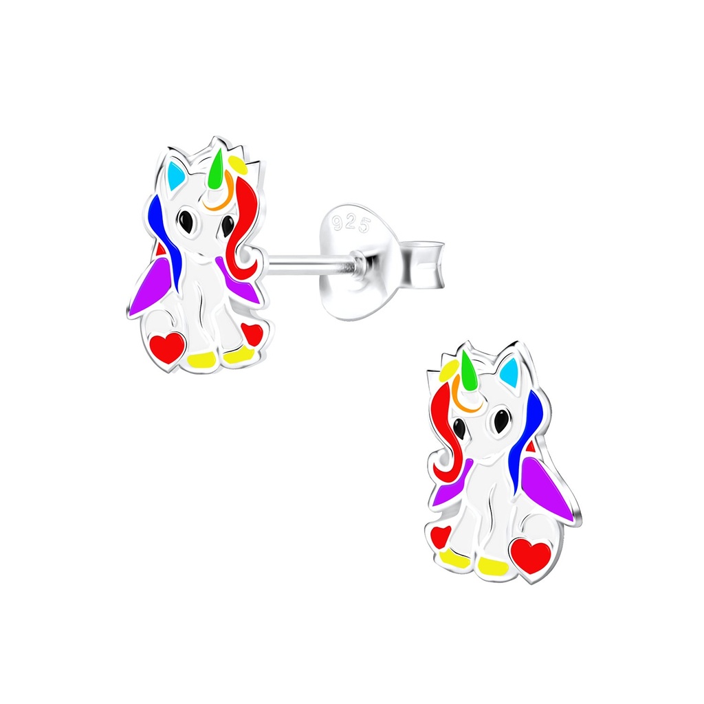 Puces d'oreilles licorne en argent