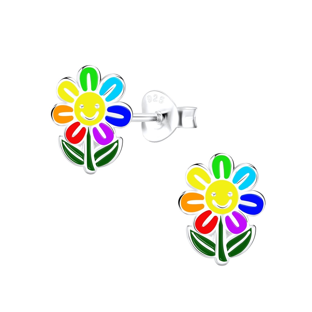 Silver Flower Stud Earrings