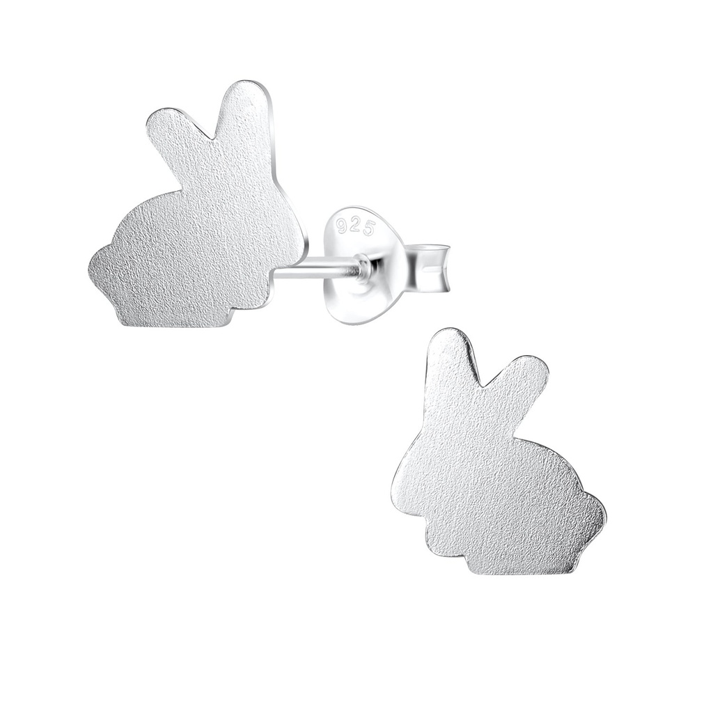 Silver Rabbit Stud Earrings