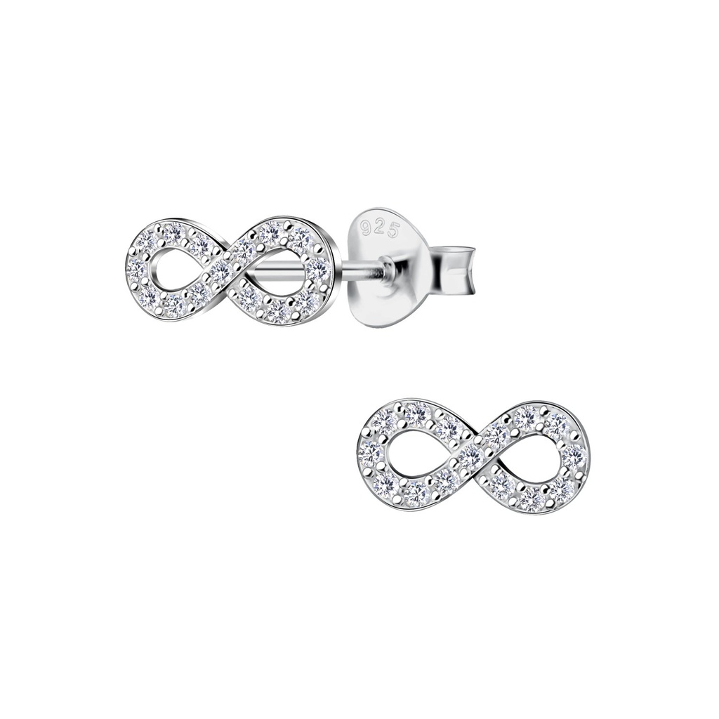 Silver Infinity Stud Earrings