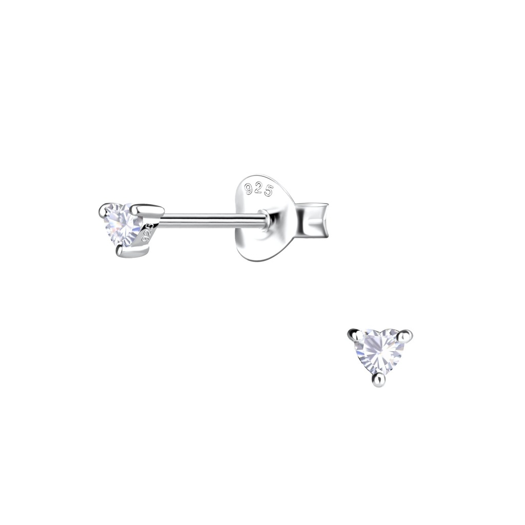 [10031582] Puces d'oreilles cœur en argent