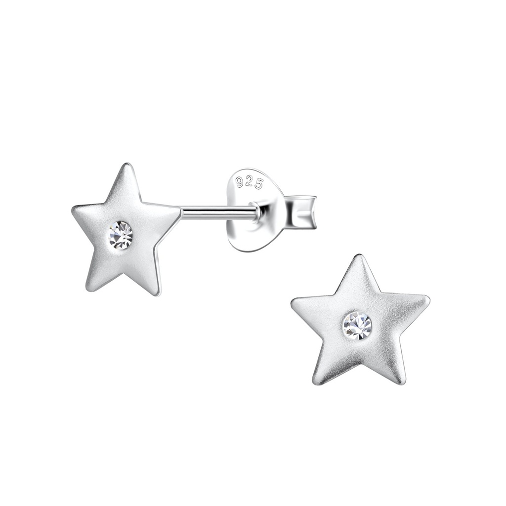 Silver Star Stud Earrings