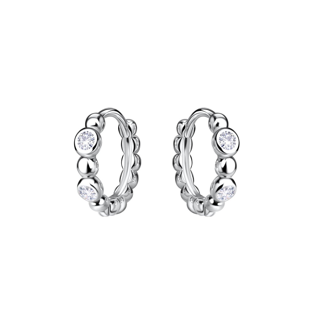 Créoles huggie boule en argent 11 mm