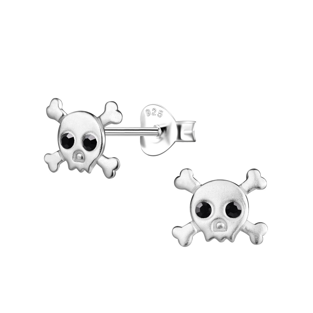 Silver Skull Stud Earrings