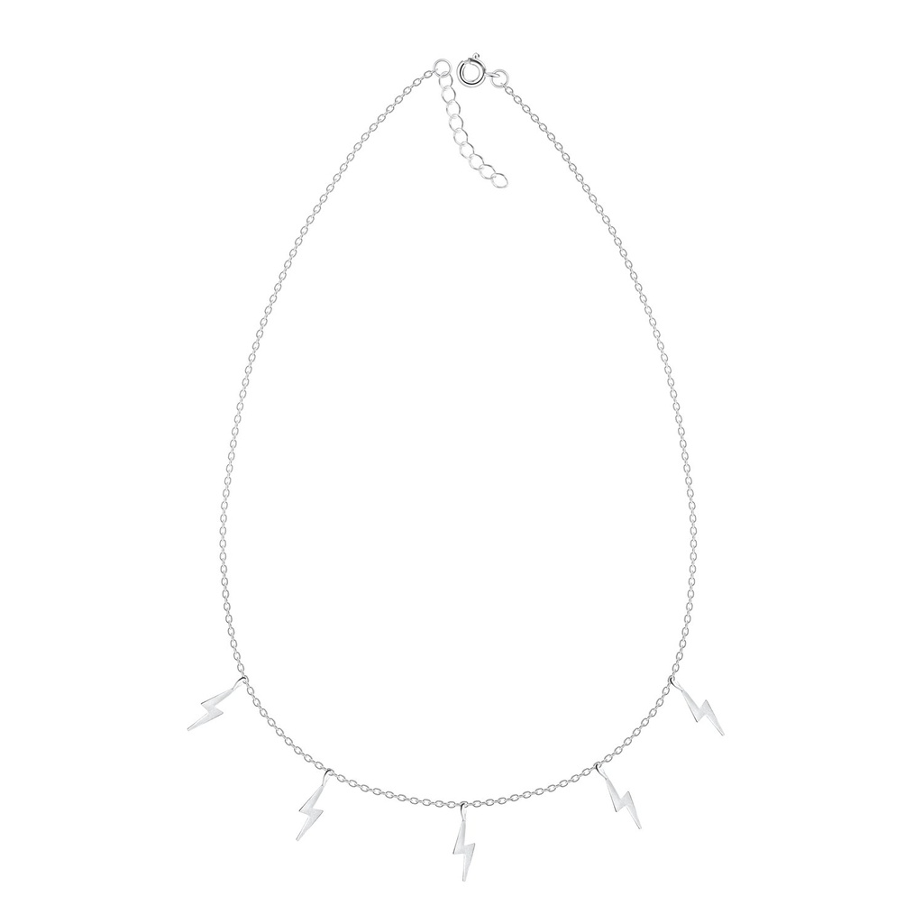 [10017530] Silver Thunder Bolt Necklace