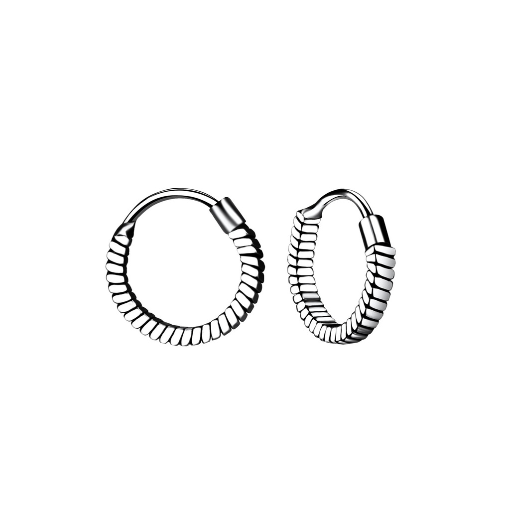 10mm Silver Bali Hoop Earrings