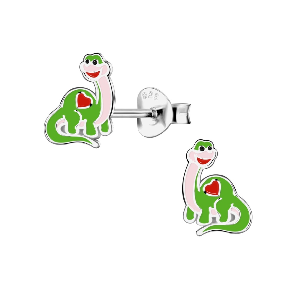 Puces d'oreilles dinosaure brachiosaure en argent