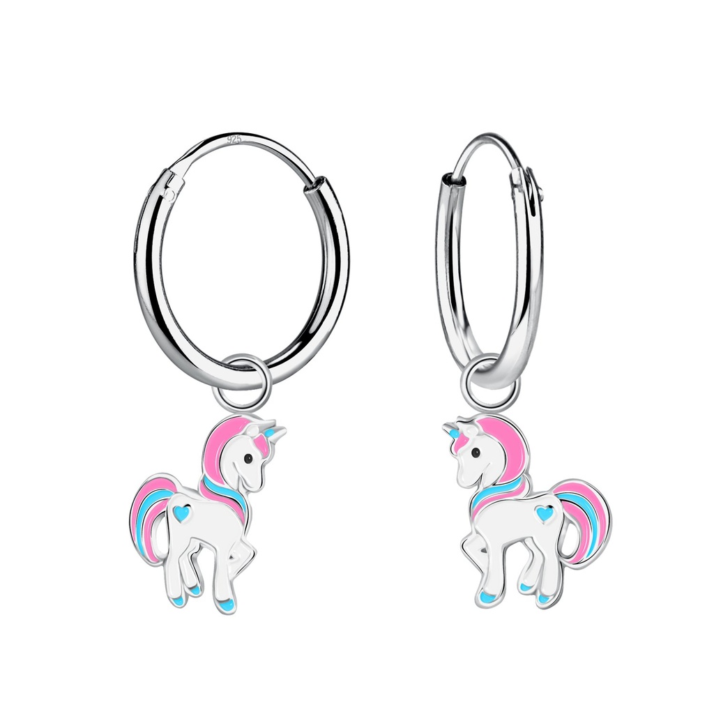 Créoles licorne en argent