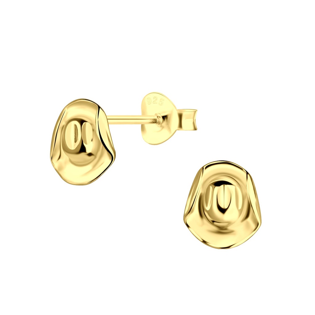Silver Hat Stud Earrings