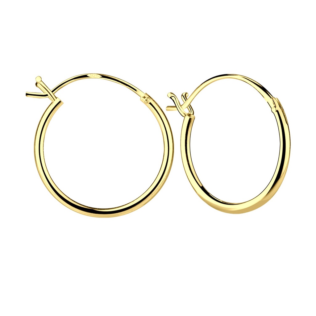 [10011457] Créoles fermoir français en argent 16 mm
