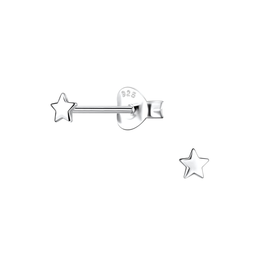 Puces d'oreilles étoile en argent