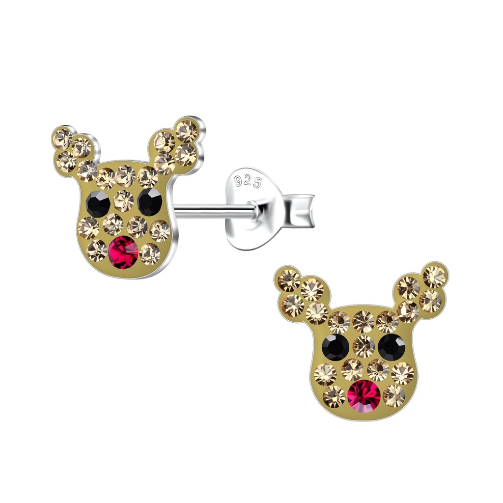Silver Reindeer Stud Earrings
