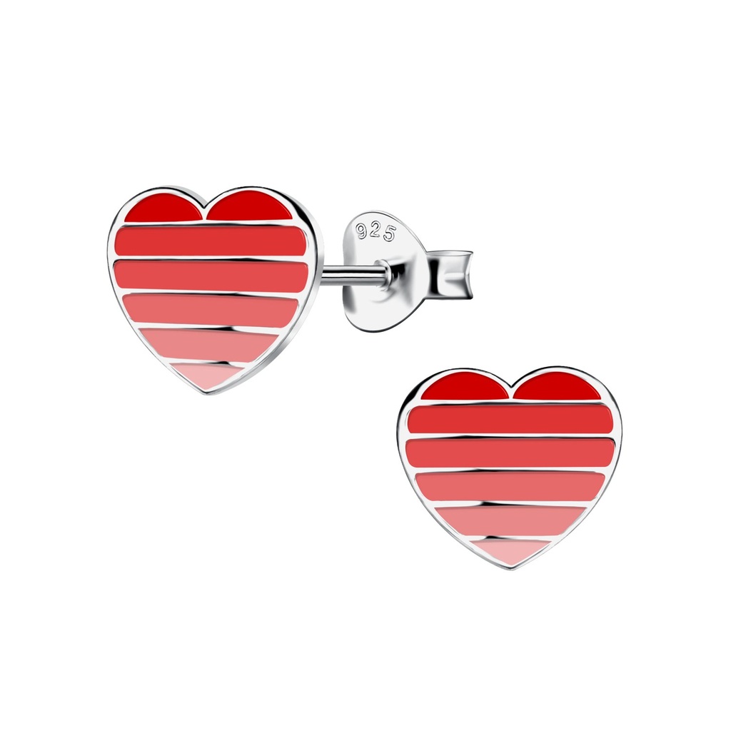 Puces d'oreilles cœur en argent