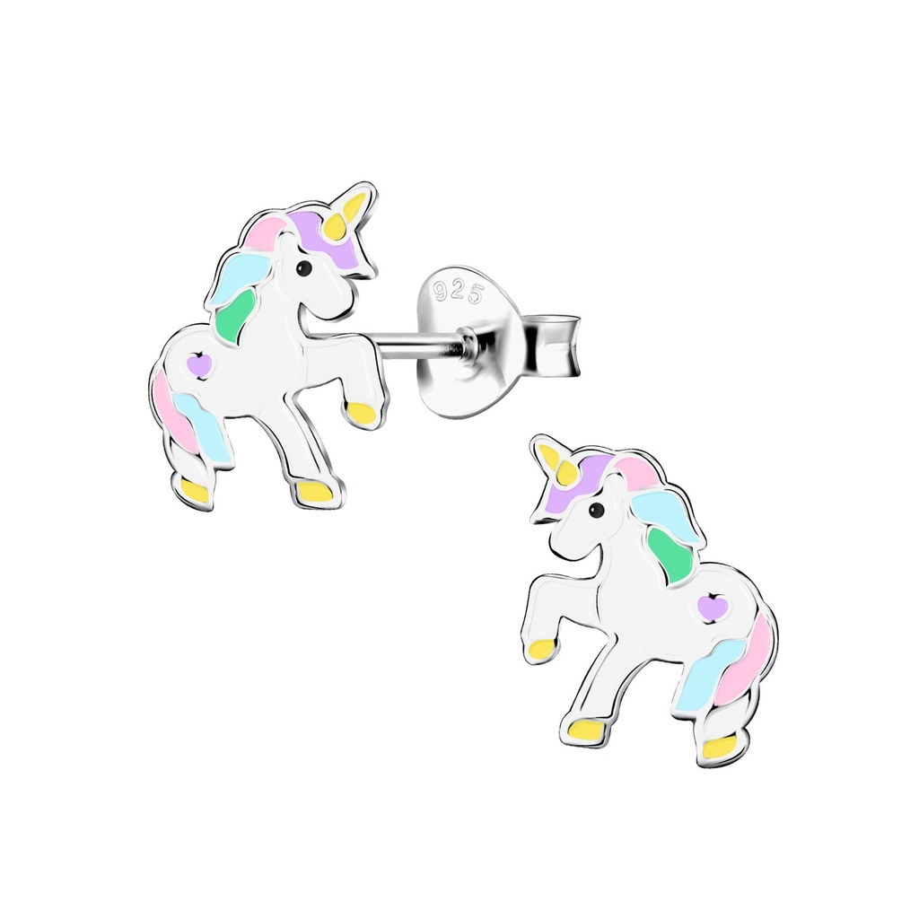 Puces d'oreilles licorne en argent