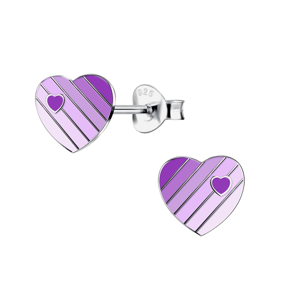 Silver Heart Stud Earrings