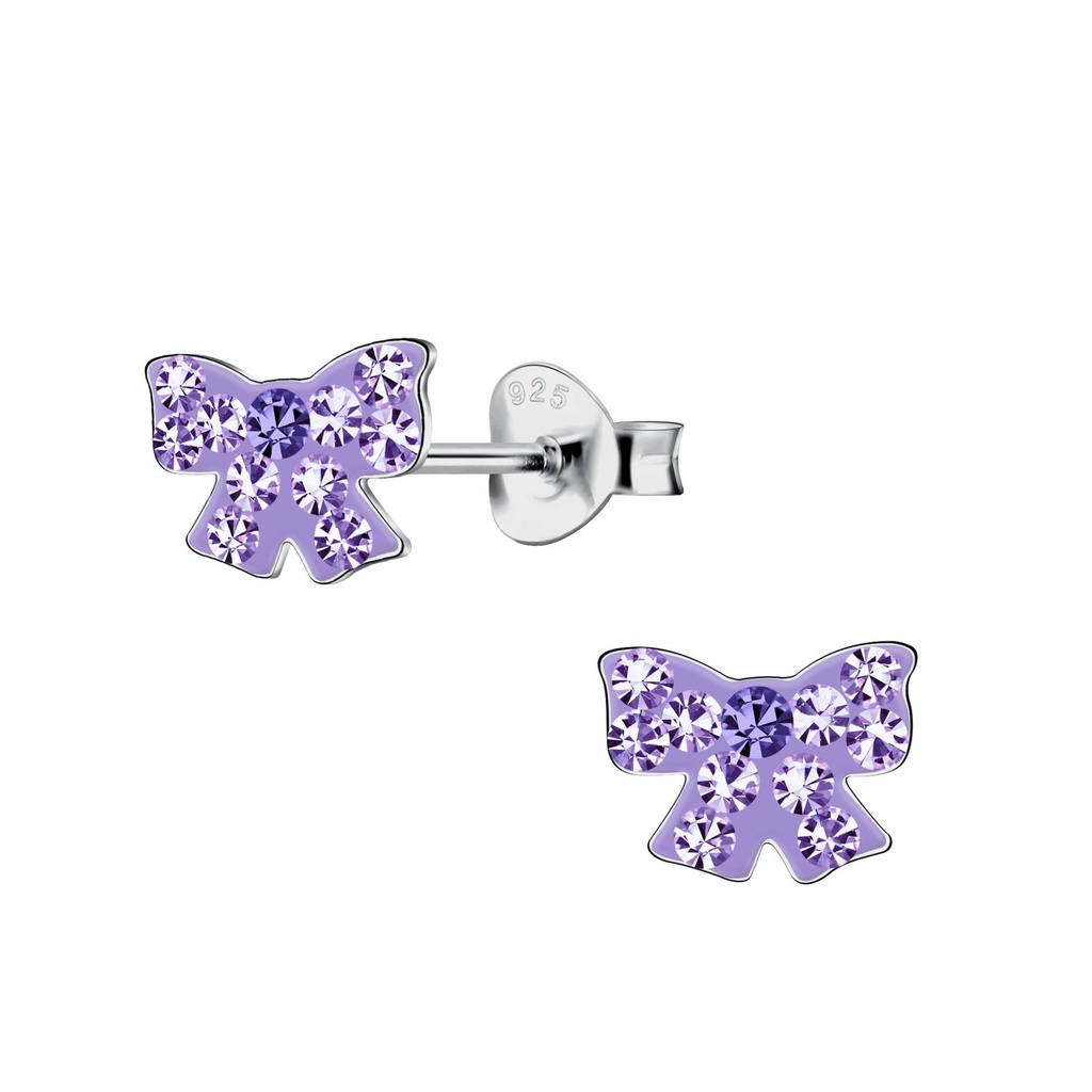 Silver Bow Stud Earrings
