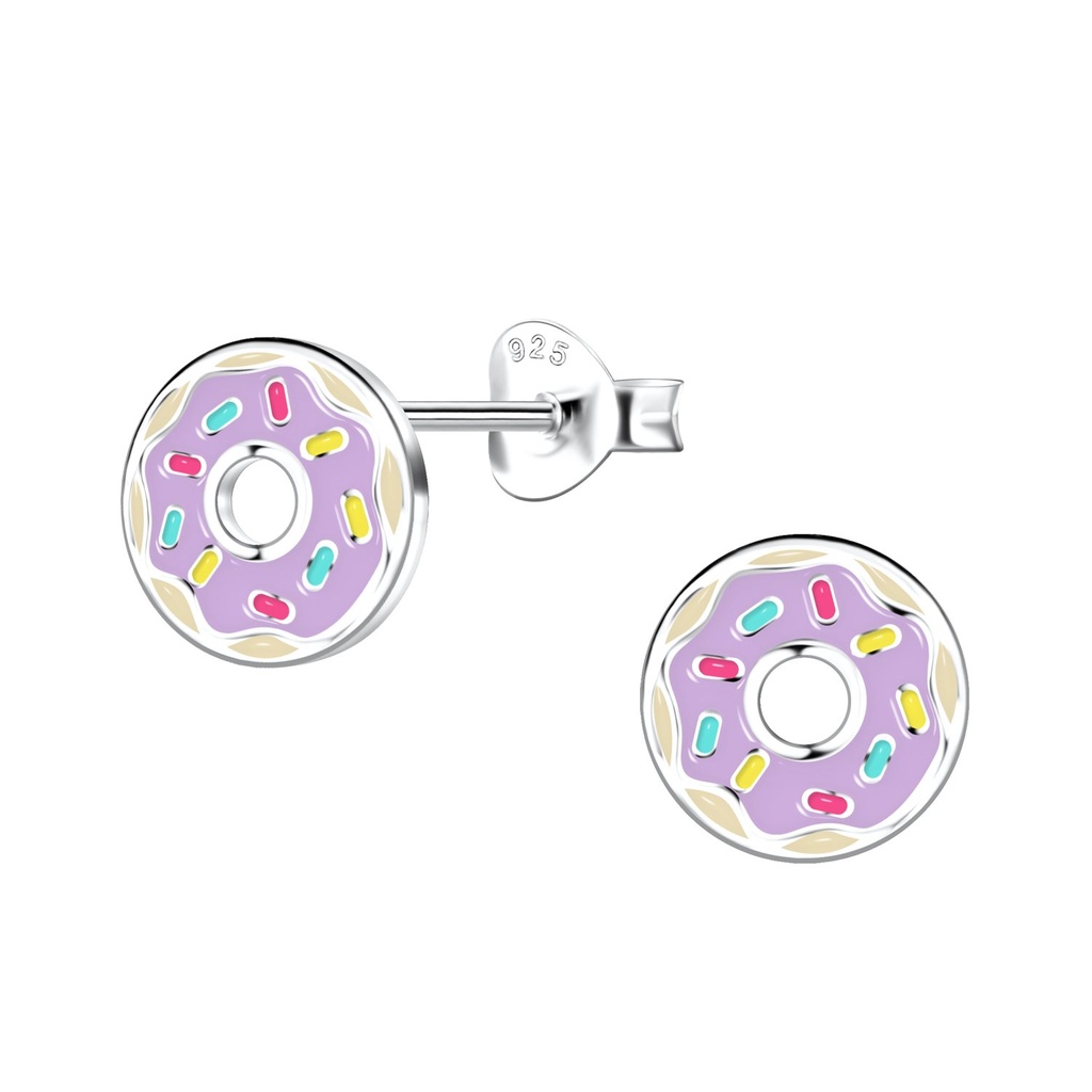 Puces d'oreilles donut en argent