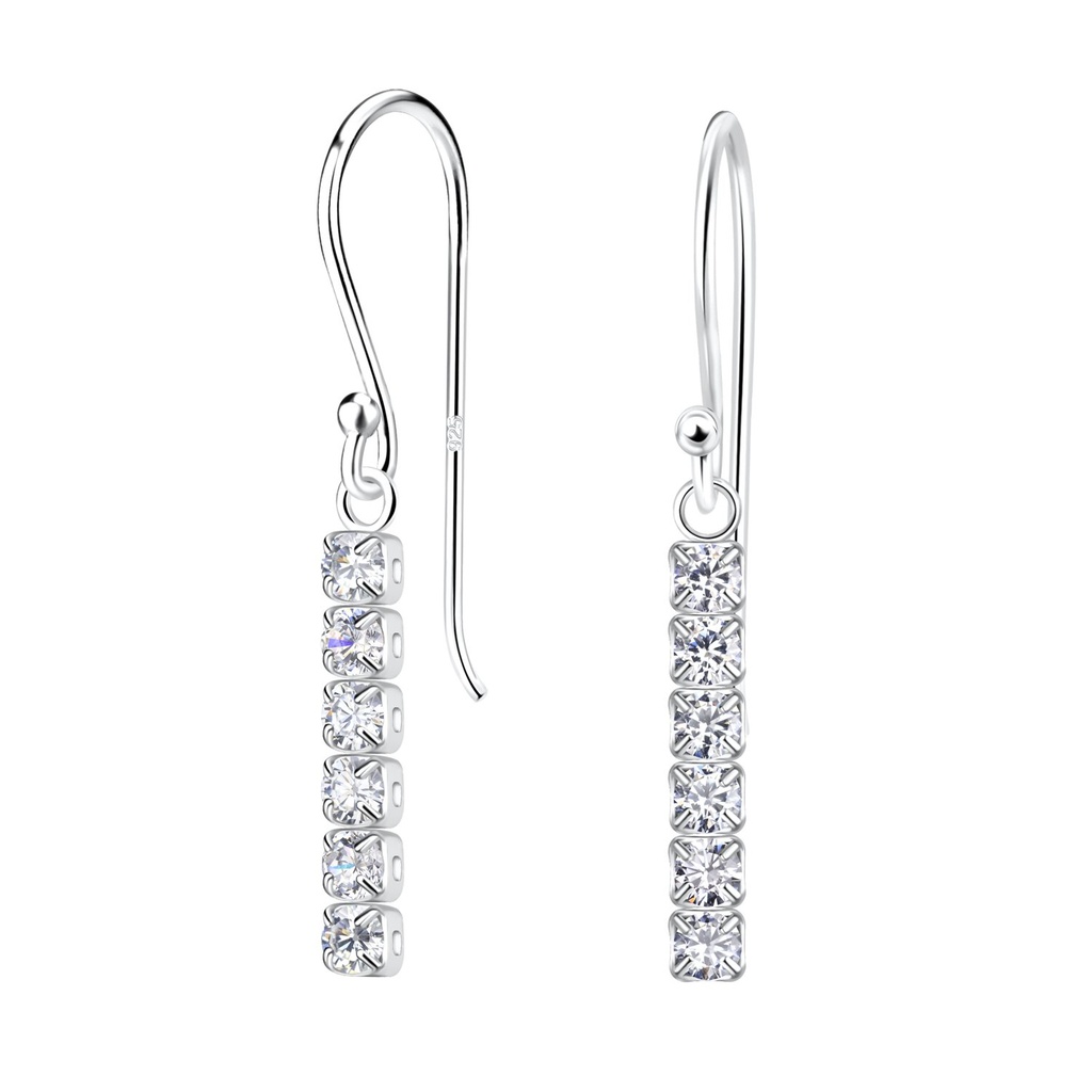 [10031373] Silver Tennis Bar Earrings