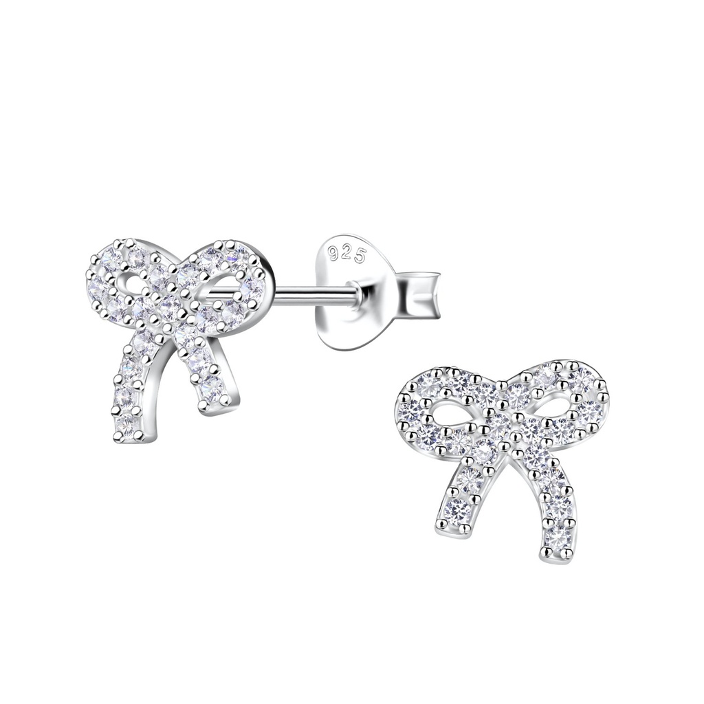 Puces d'oreilles nœud en argent