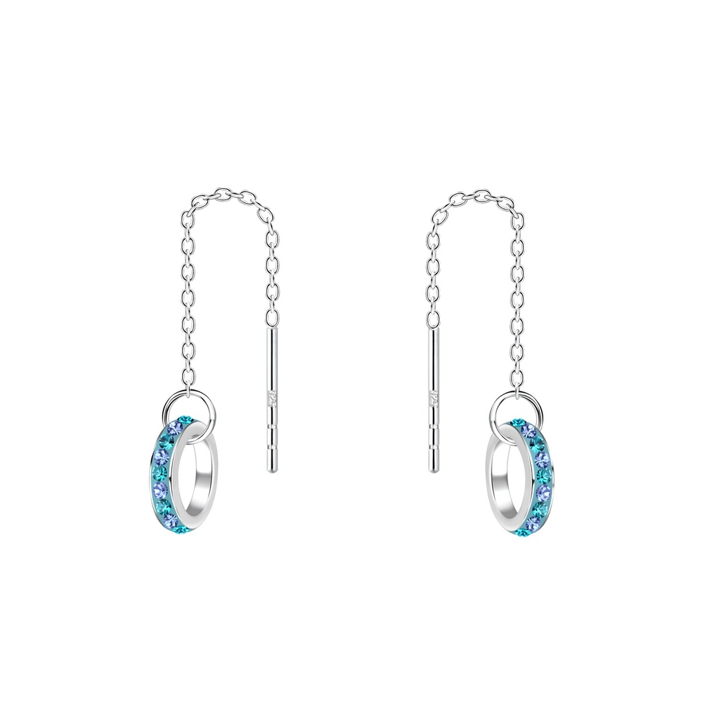[10016107] Boucles d'oreilles à enfiler en argent cristal