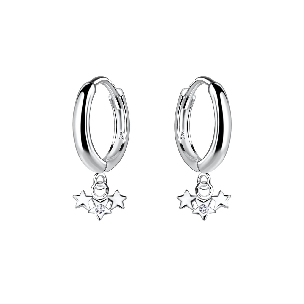 Créoles huggie breloque étoile en argent