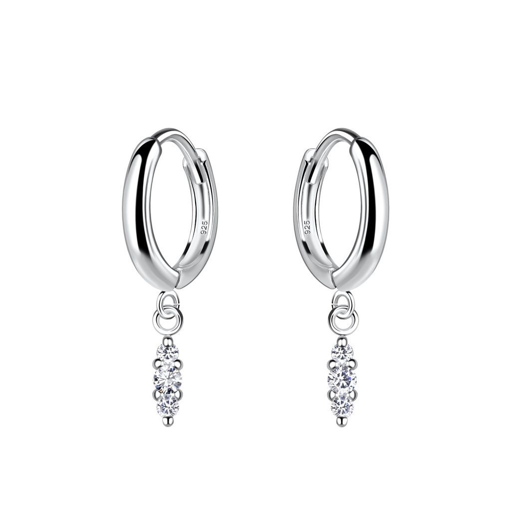 [10030478] Créoles huggie breloque marquise en argent