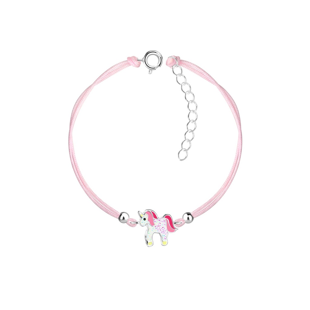 [10014109] Silver Unicorn Cord Bracelet