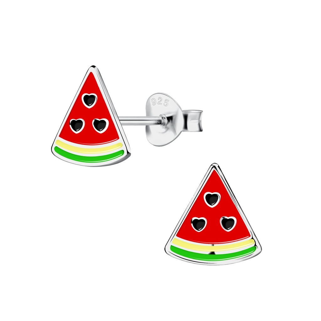 Silver Watermelon Stud Earrings