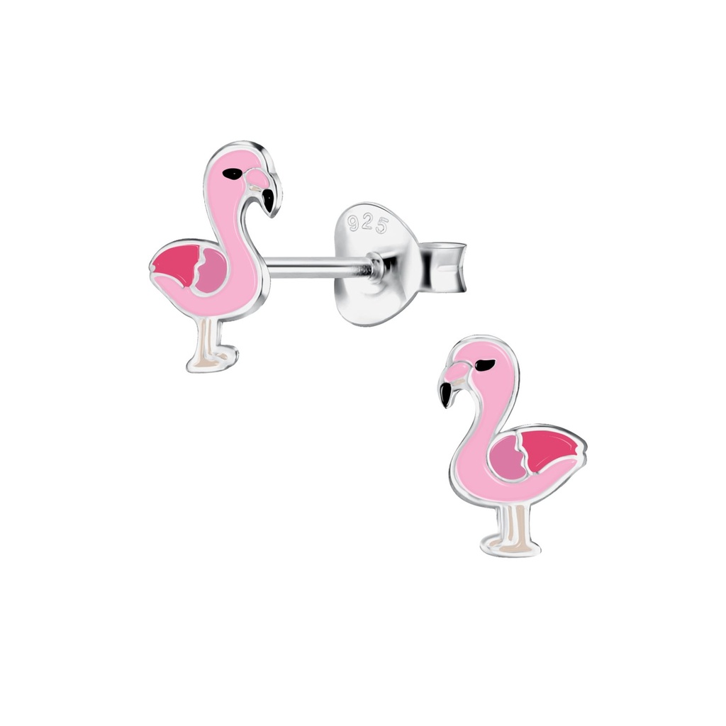 Silver Flamingo Stud Earrings