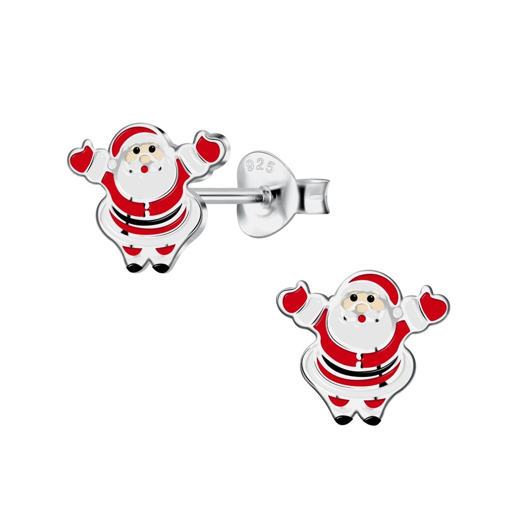 Puces d'oreilles père Noël en argent