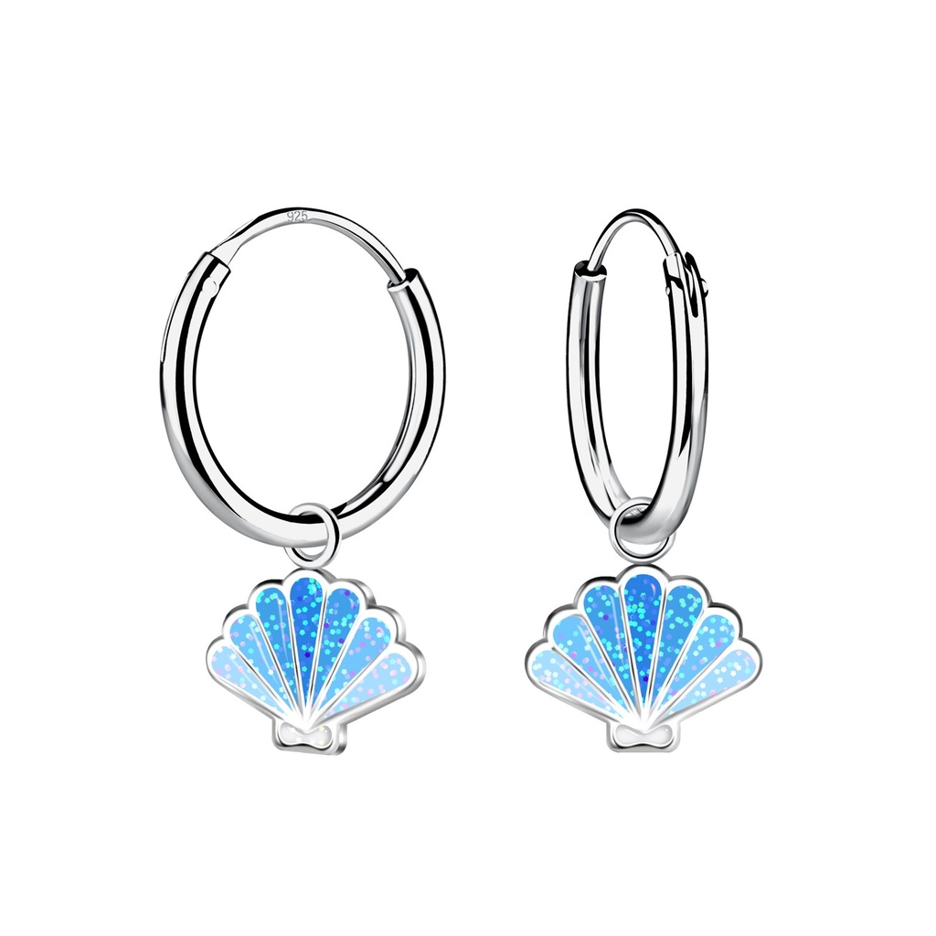 Créoles breloque coquillage en argent