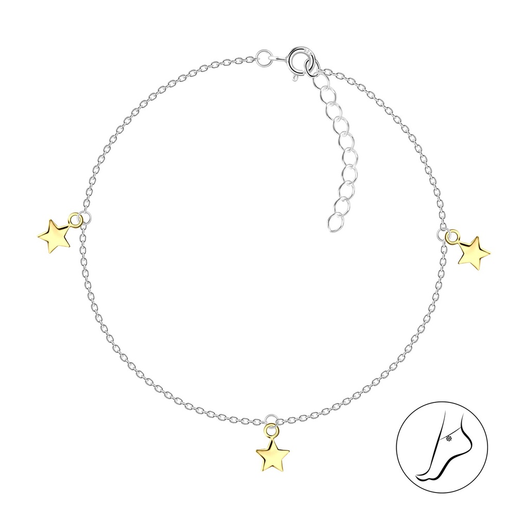Chaîne de cheville étoile en argent