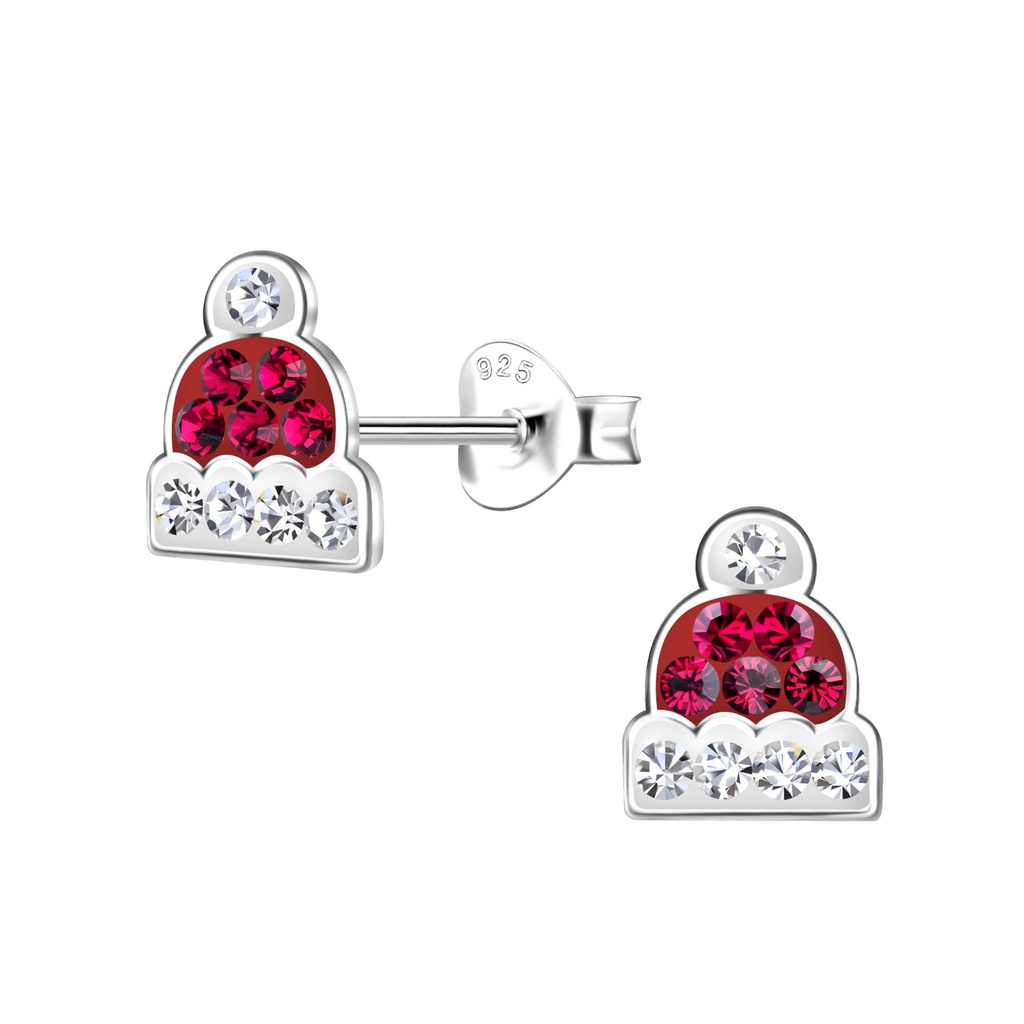Puces d'oreilles chapeau en argent
