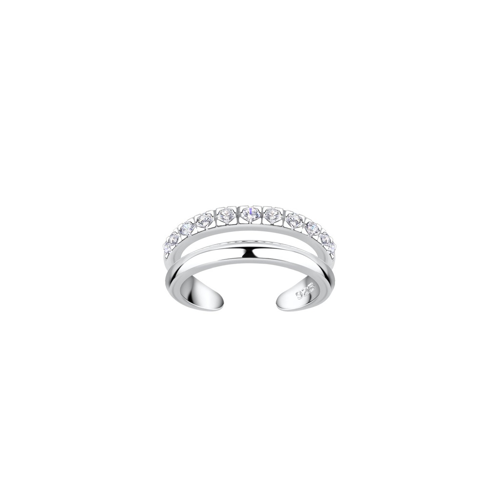 Silver Double Line Ear Cuff