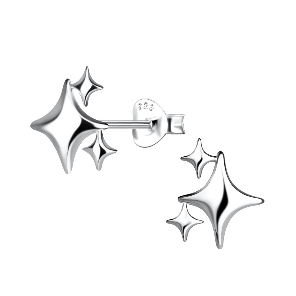 Silver Star Stud Earrings