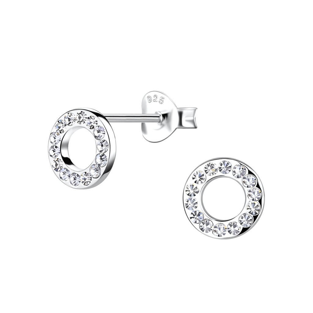 Silver Circle Stud Earrings