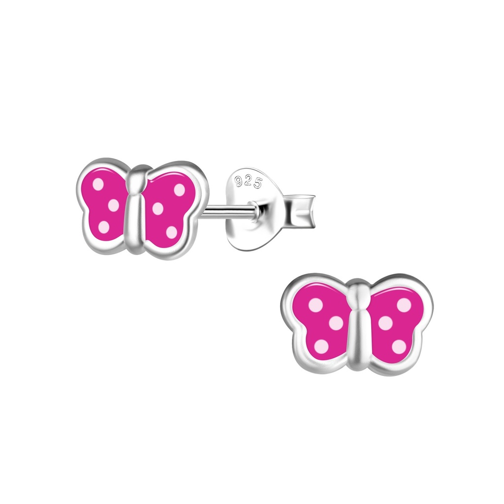 Puces d'oreilles papillon en argent