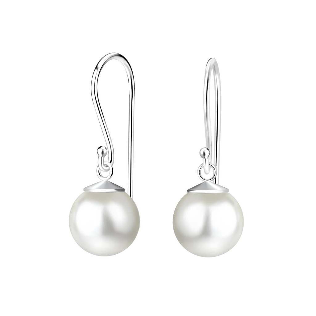 [10029590] Boucles d'oreilles perle en argent 8 mm