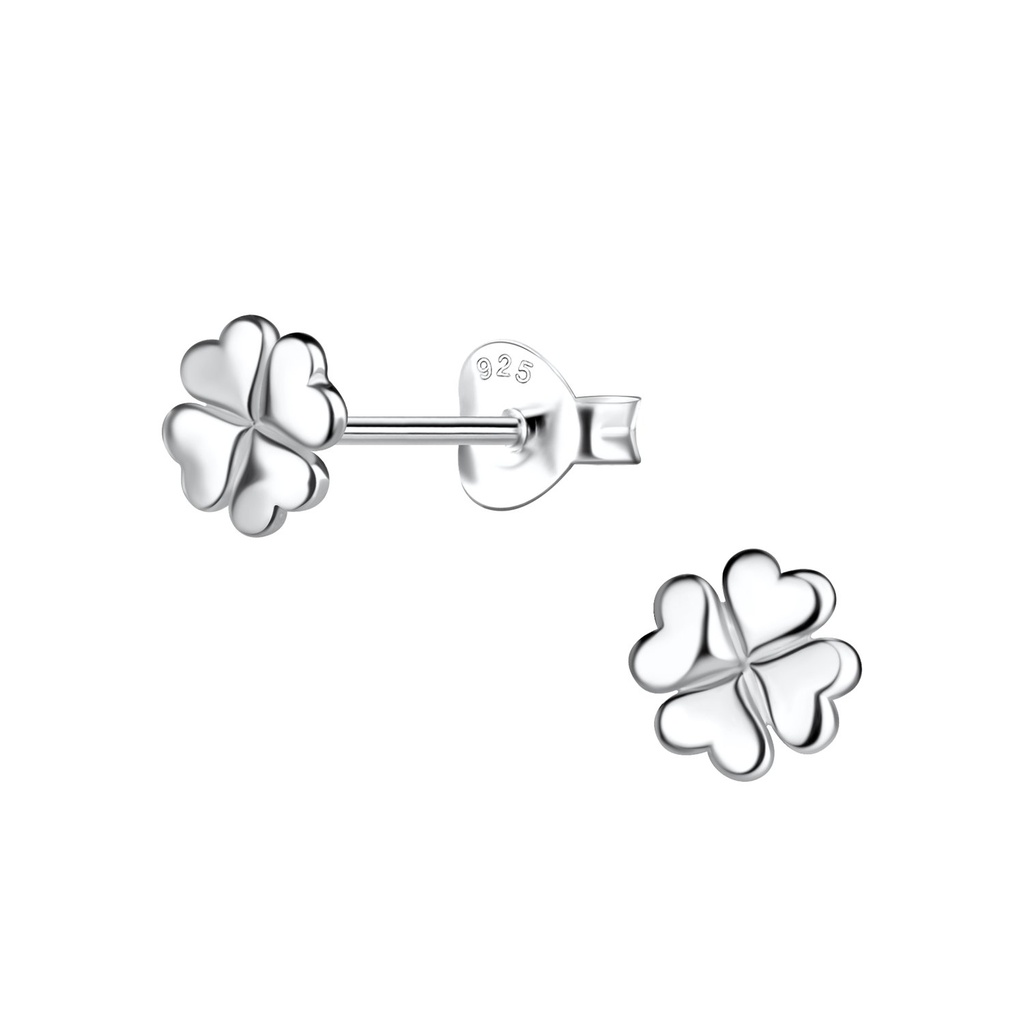 Silver Clover Stud Earrings