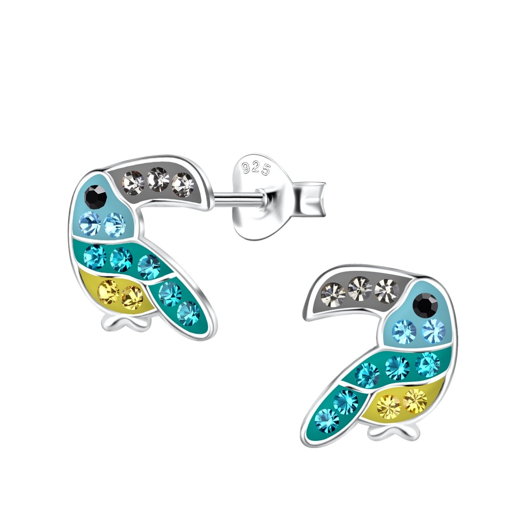 Puces d'oreilles calao en argent