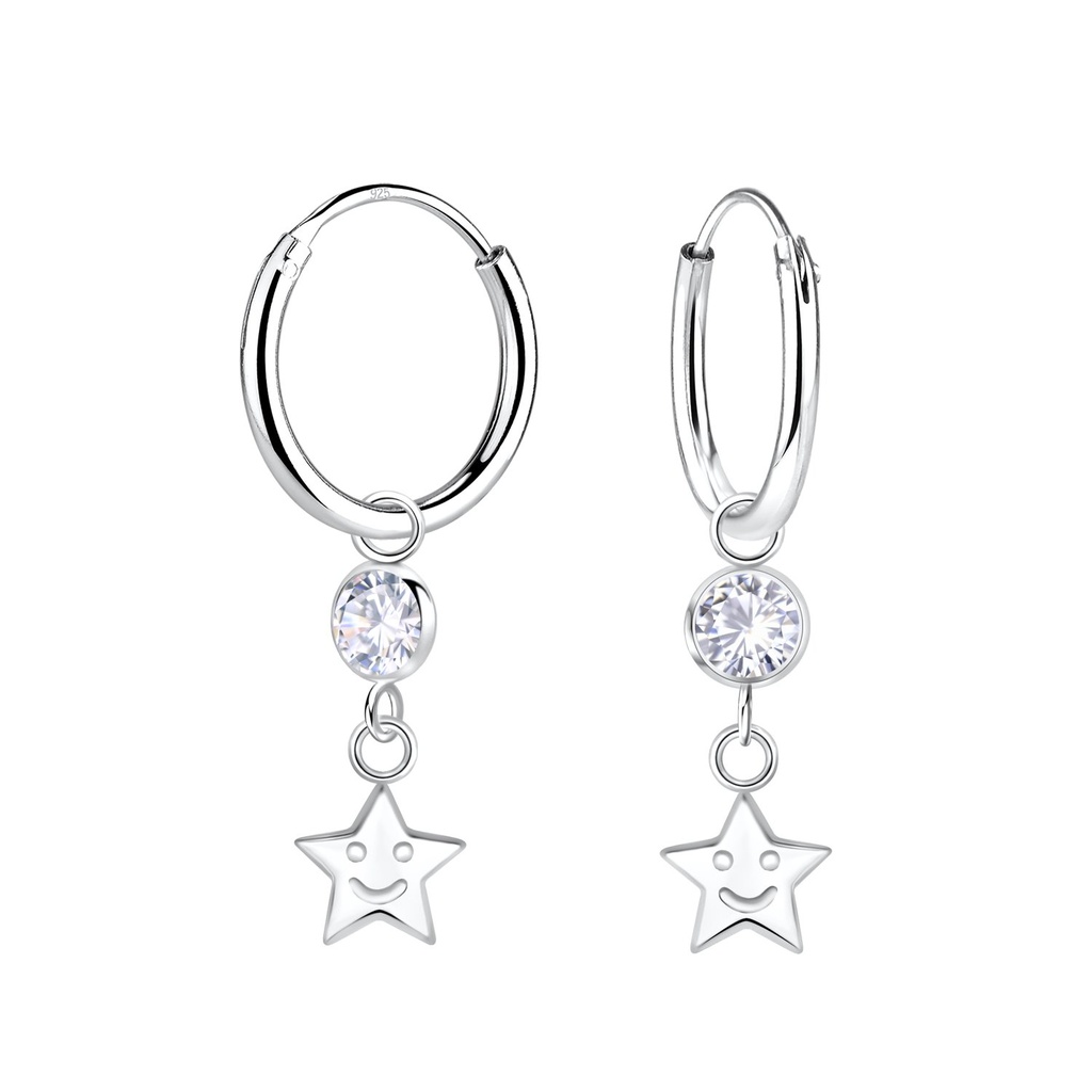 Créoles breloque étoile en argent