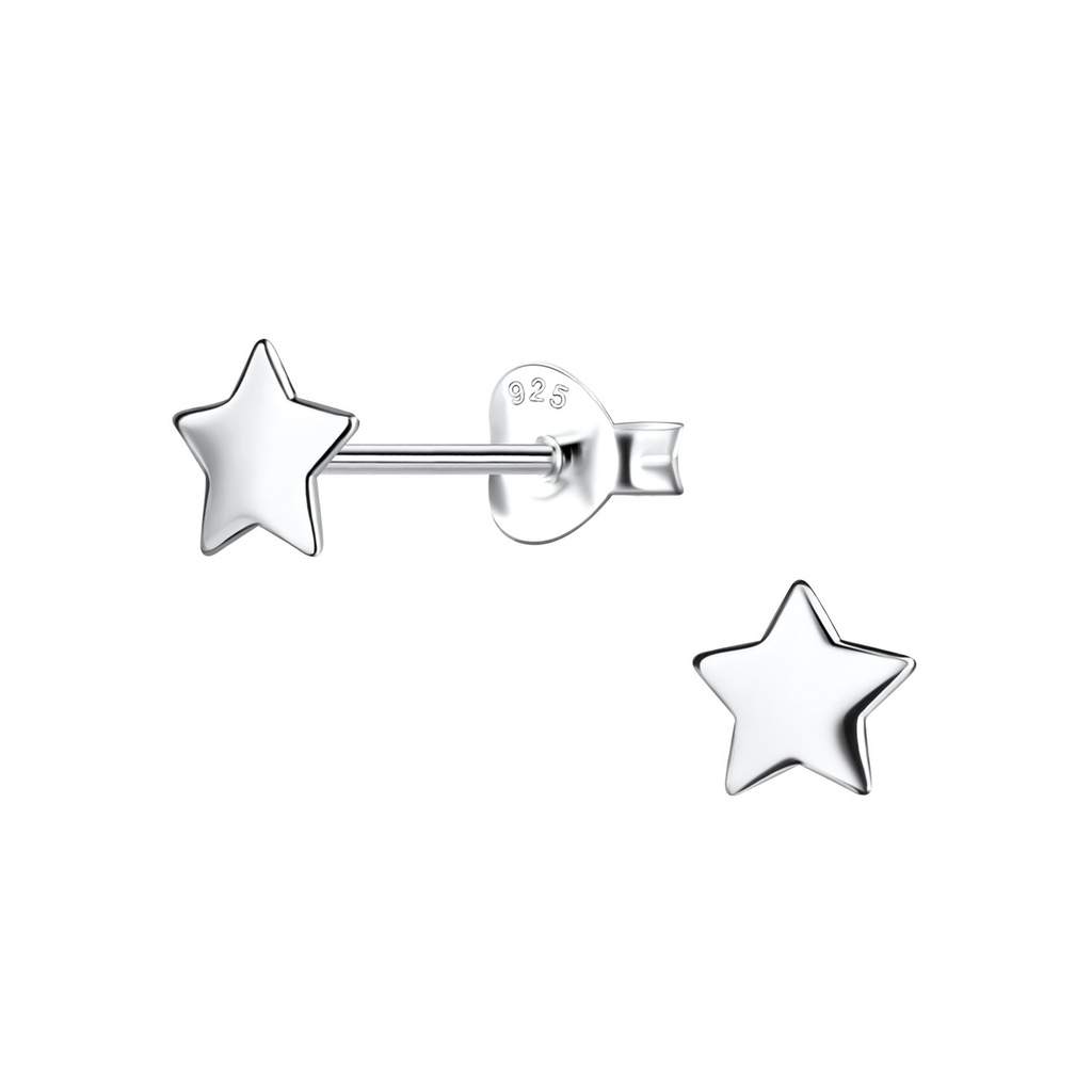 Silver Star Stud Earrings