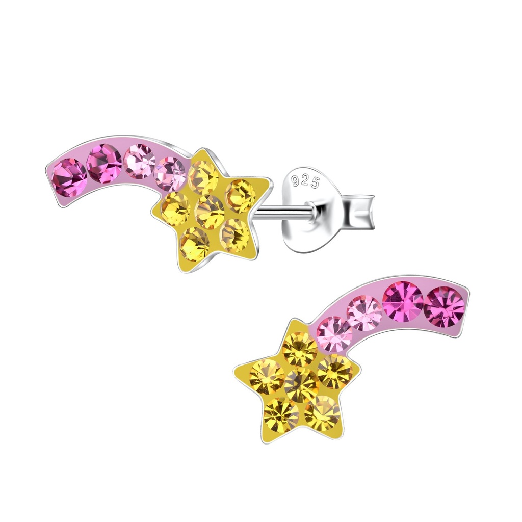 Puces d'oreilles étoile filante en argent