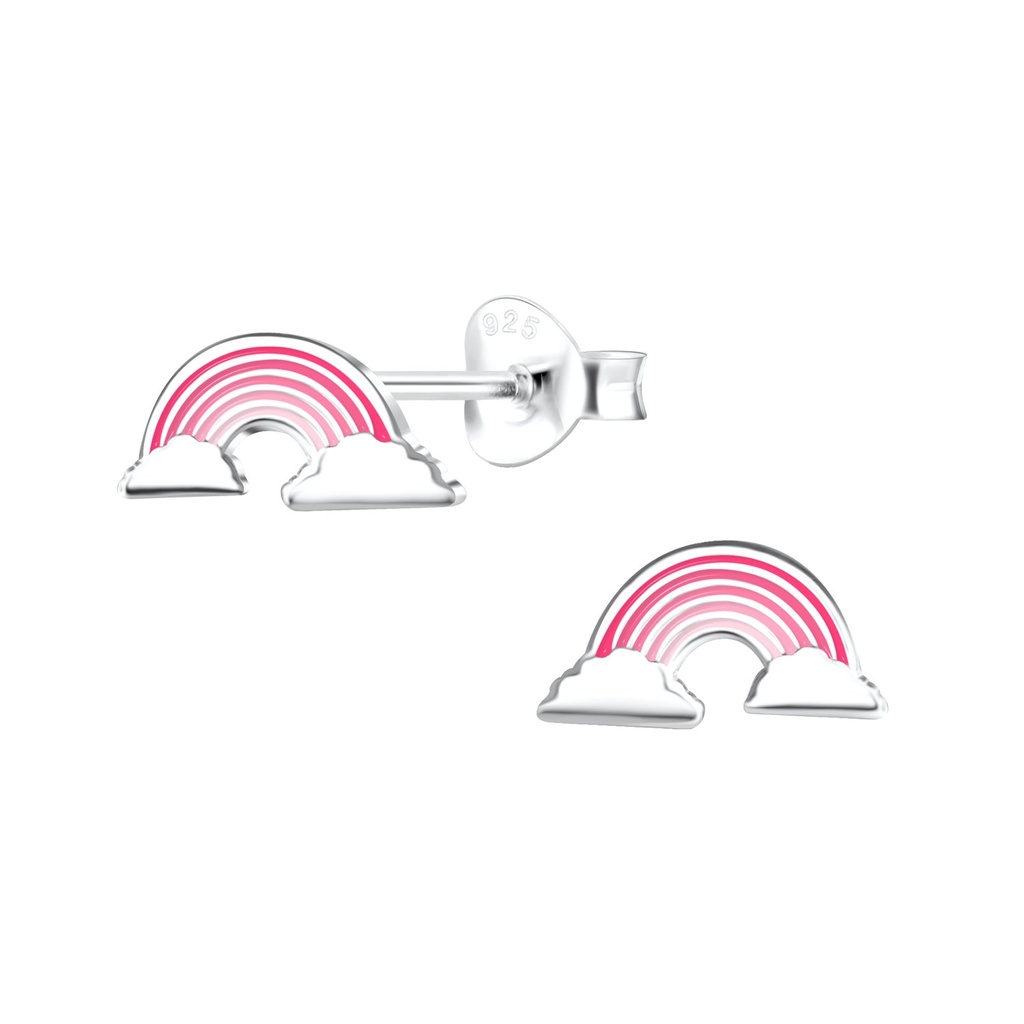 Puces d'oreilles arc-en-ciel en argent