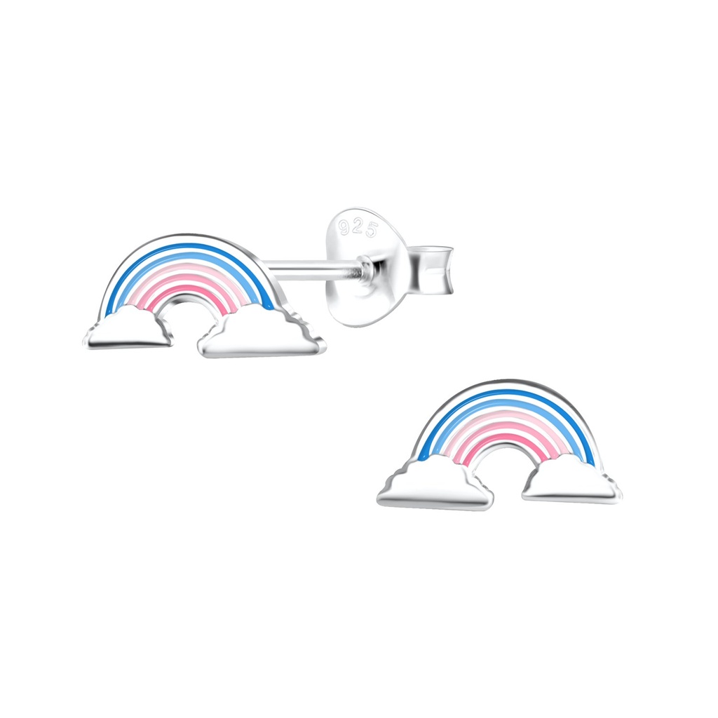 [10022803] Silver Rainbow Stud Earrings