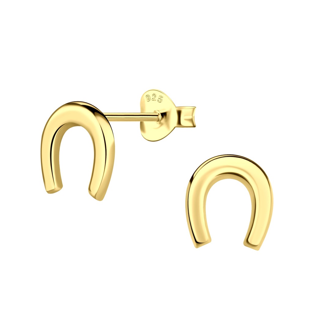Puces d'oreilles fer à cheval en argent