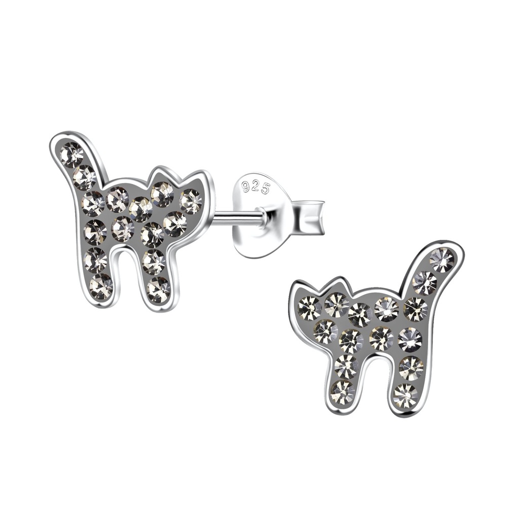 Puces d'oreilles chat en argent