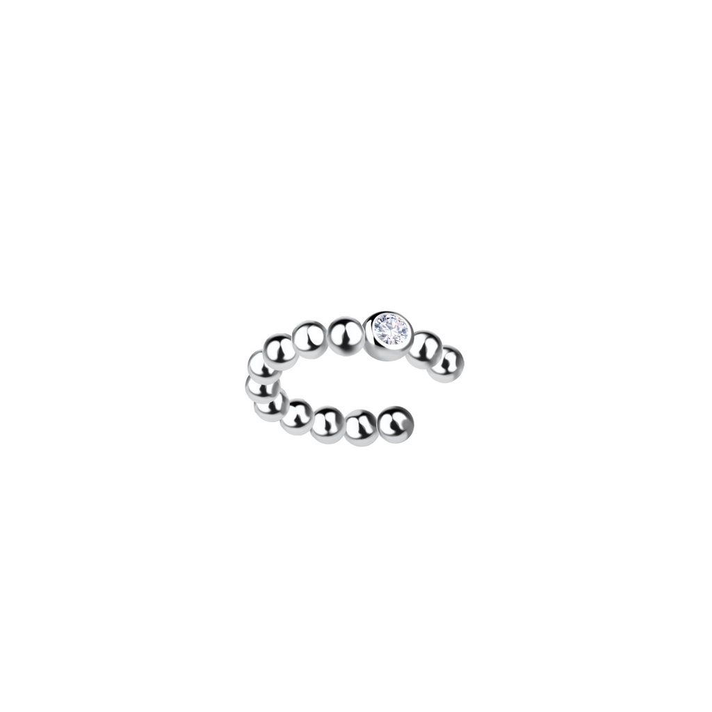 Ear cuff boule en argent