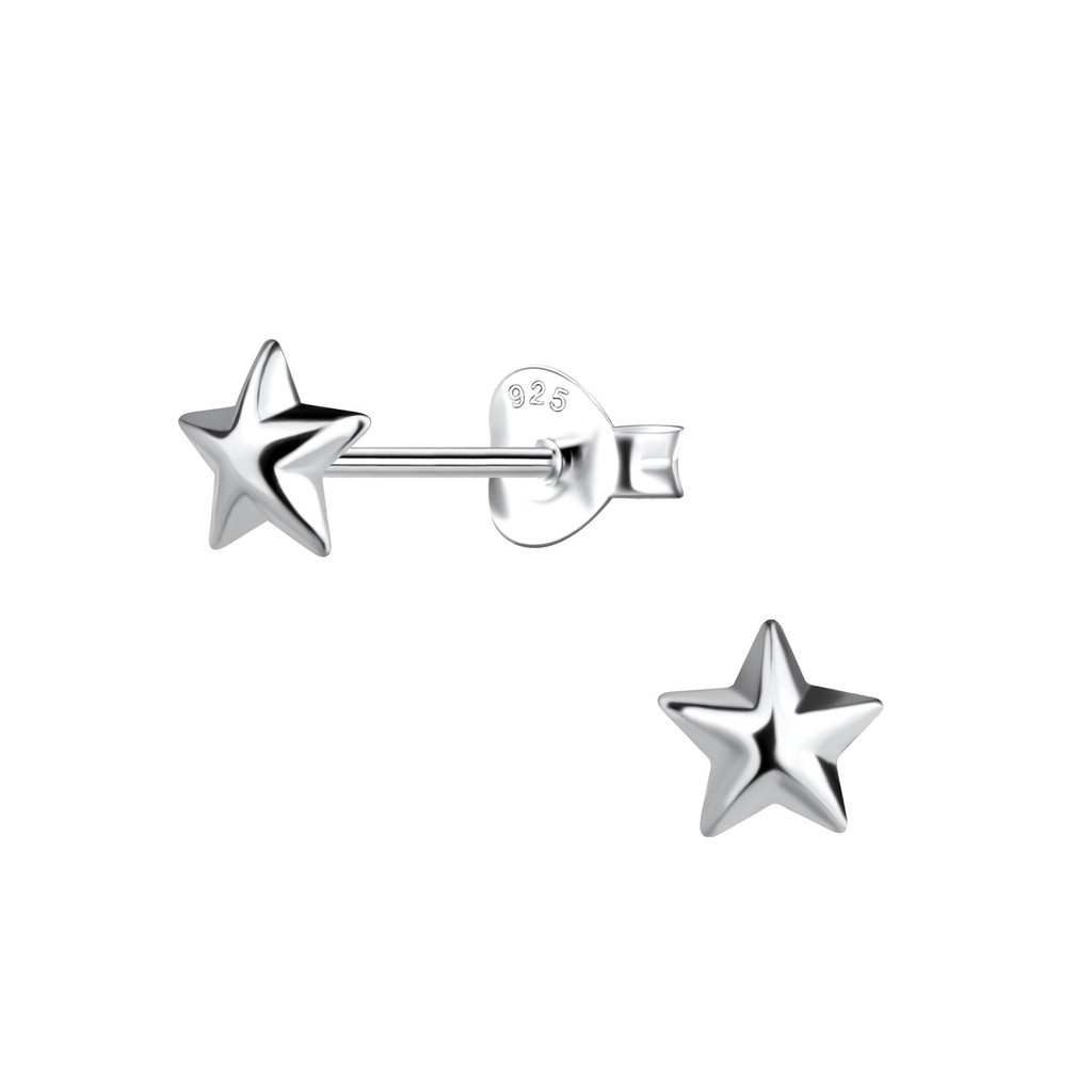 Puces d'oreilles étoile en argent