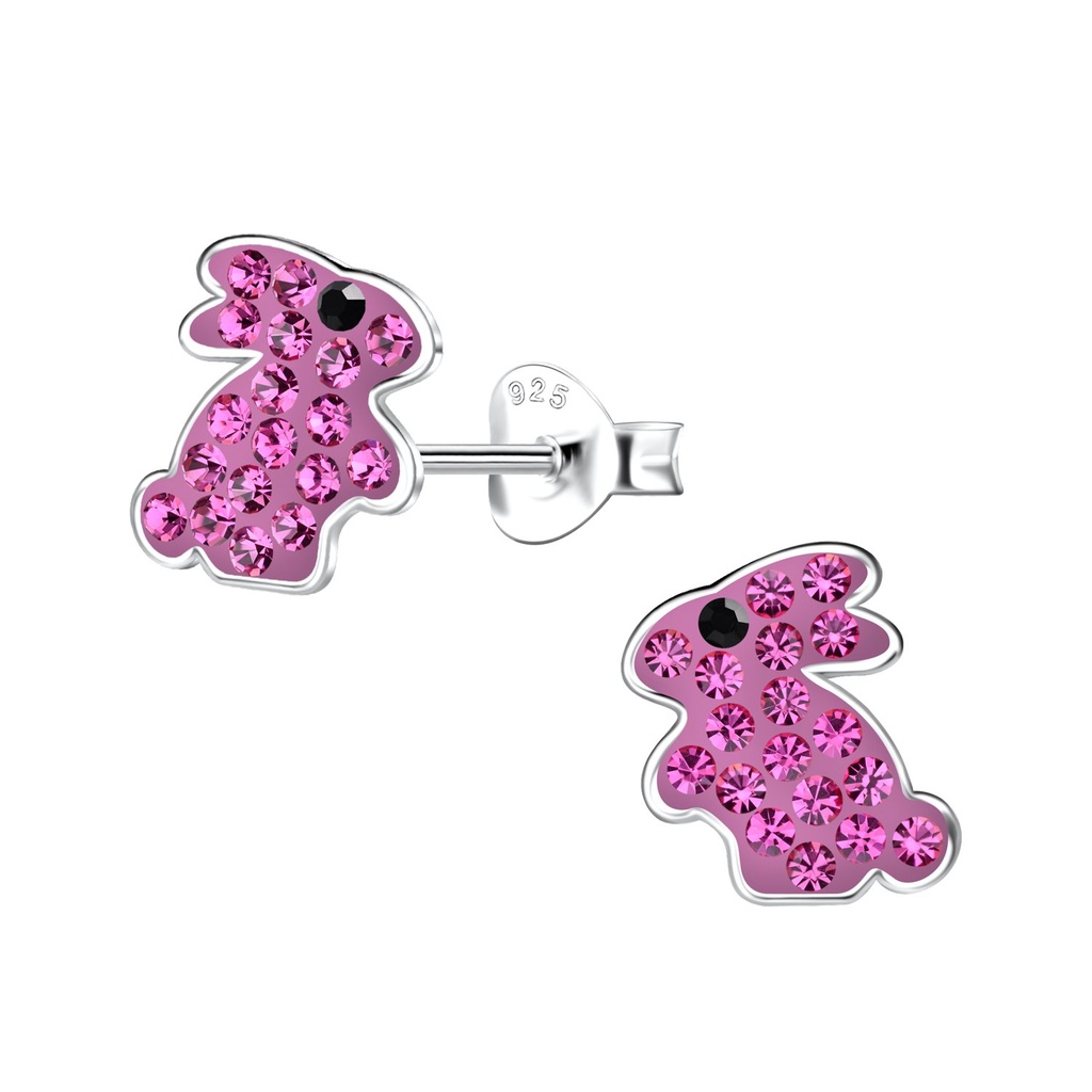 Puces d'oreilles lapin en argent